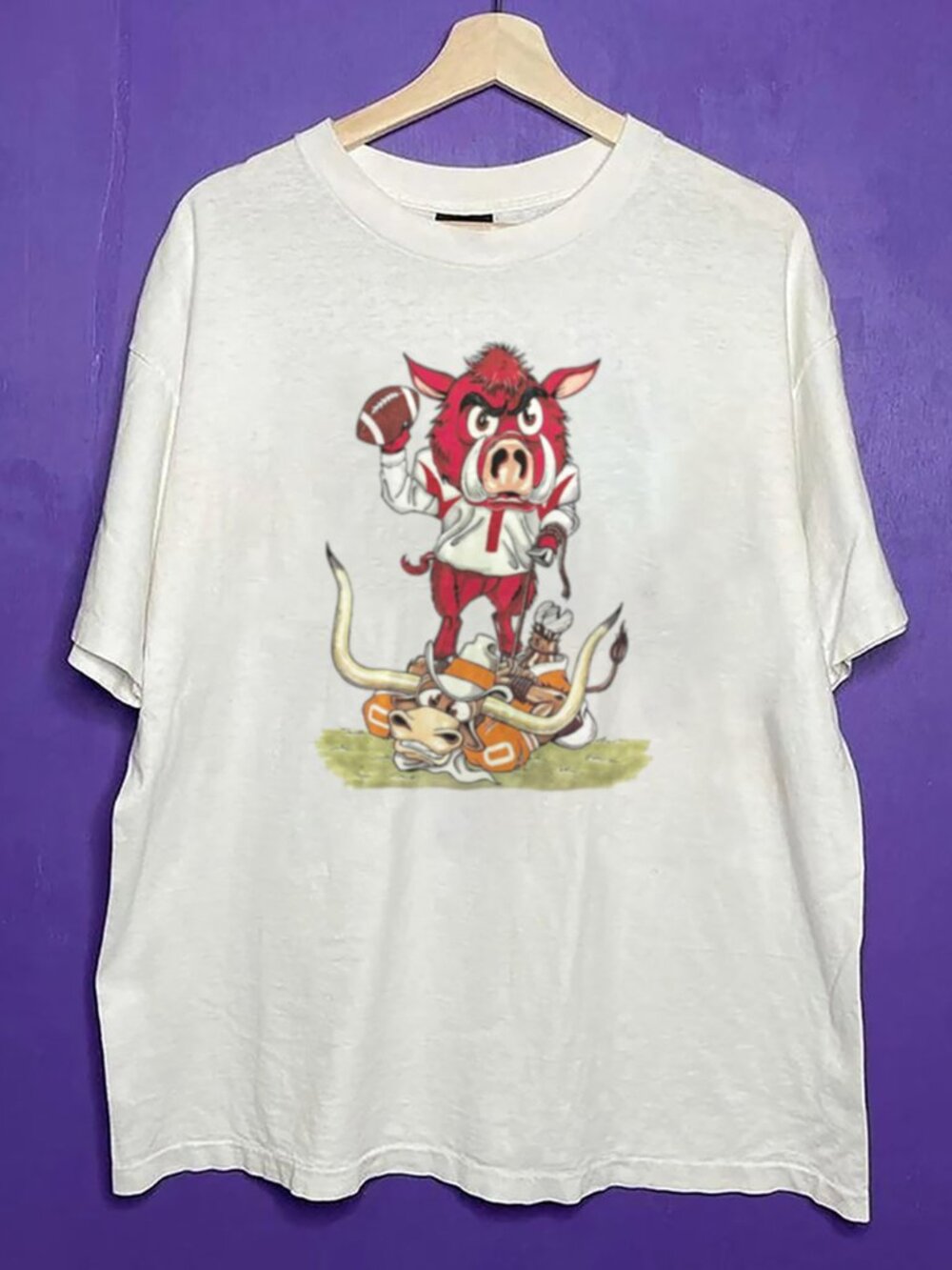 Vintage University of Arkansas Razorbacks Shirt, Retro Razorbacks Logo Shirt Tee